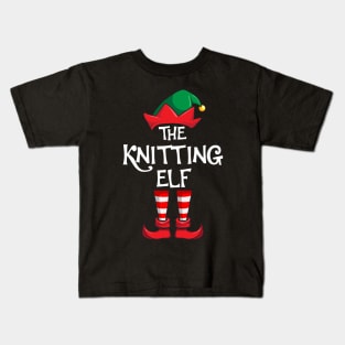 Knitting Elf Matching Family Christmas Kids T-Shirt